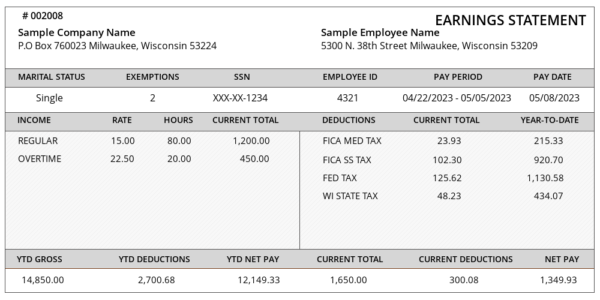 Free Pay Stub Template Generator | Sample Pay Stubs Examples | Generate ...