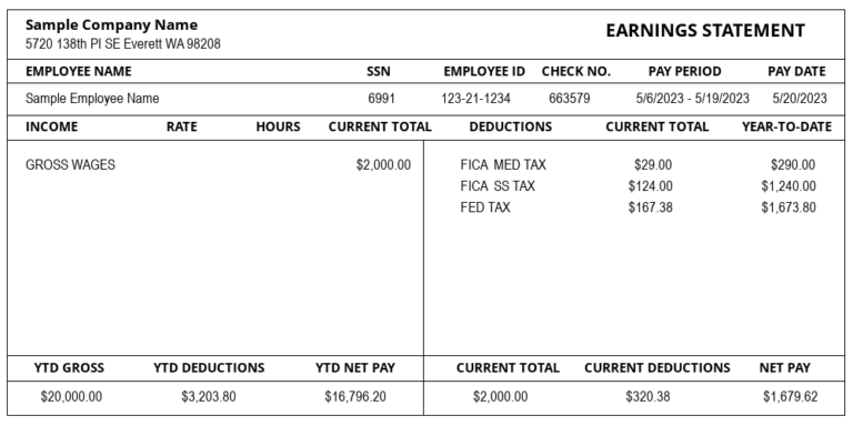 Sample Pay Stubs Template | Generate Pay Stubs | Free Pay Stub Template ...