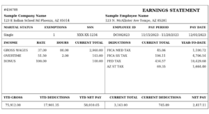 Free Pay Stub Template Generator | Sample Pay Stubs Examples | Generate ...